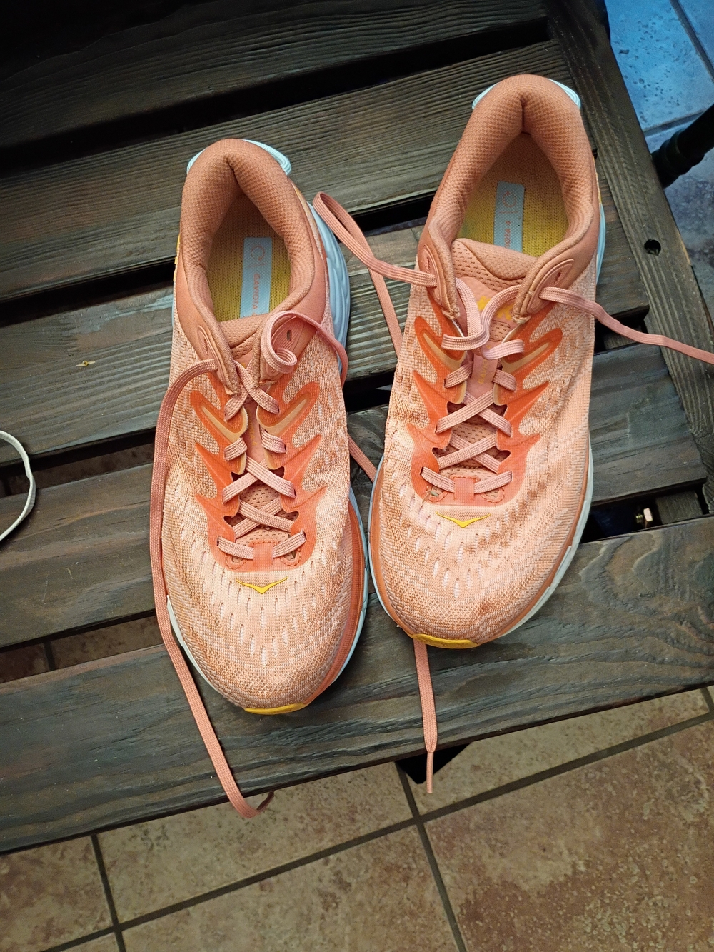 Hoka One One Women’s Peach/Coral Running Sneakers